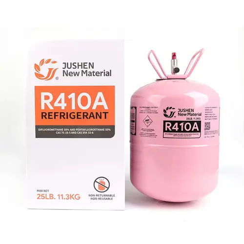 Refrigerant-Gas-R410A-for-Air-conditioner-BD Refrigerant R410A Jushen Gas Price In BD Freon/Refrigerant R410a Gas Brand: Jushen Cylinder: 11.3 kg Origin: China